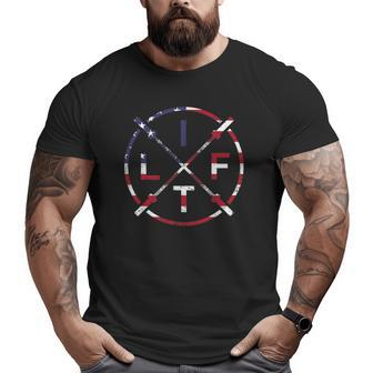 Weight Lifting Gym Workout Fitness Lift 4Th Of July Flag Big and Tall Men T-shirt | Mazezy