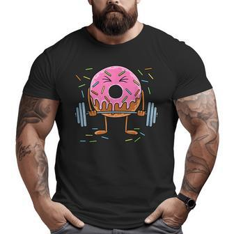 Weightlifing Barbell Workout Gym Weightlifter Donut Big and Tall Men T-shirt | Mazezy