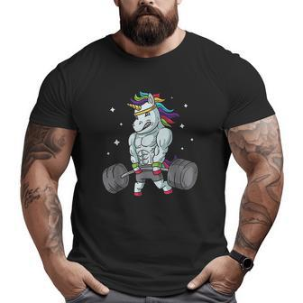 Weightlifting Unicorn Deadlift Gym Big and Tall Men T-shirt | Mazezy
