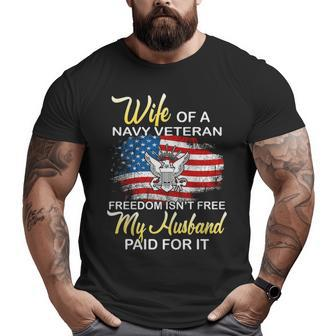 Wife Of Navy Veteran Big and Tall Men T-shirt | Mazezy