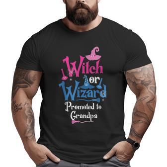 Witch Or Wizard Promoted To Grandpa Gender Reveal Party Big and Tall Men T-shirt | Mazezy