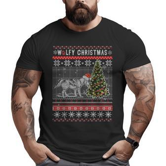 Wolfy Chirstmas Big and Tall Men T-shirt | Mazezy