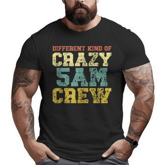 Workout Squad 5 Am Crew Gym Saying Retro Vintage Big and Tall Men T-shirt | Mazezy