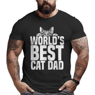World's Best Cat Dad Cats Lover Big and Tall Men T-shirt | Mazezy
