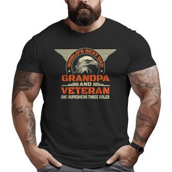 World's Best Dad Grandpa And Veteran Father's Day Superhero Big and Tall Men T-shirt | Mazezy