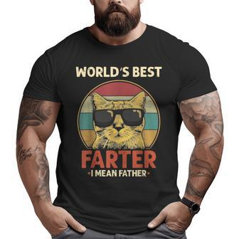 Worlds Best Farter I Mean Father Best Cat Dad Ever Big and Tall Men T-shirt | Mazezy