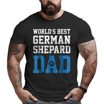 World's Best German Shepard Dad Dog Paw Pet Blue Big and Tall Men T-shirt | Mazezy