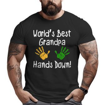 World's Best Grandpa Hands Down Big and Tall Men T-shirt | Mazezy AU