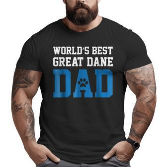 World's Best Great Dane Dad Dog Owner Lover Paw Pet Blue Big and Tall Men T-shirt | Mazezy