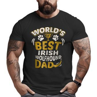 World's Best Irish Wolfhound Dad Graphic Big and Tall Men T-shirt | Mazezy