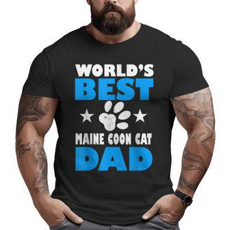World's Best Maine Coon Cat Dad Owner Lover Big and Tall Men T-shirt | Mazezy
