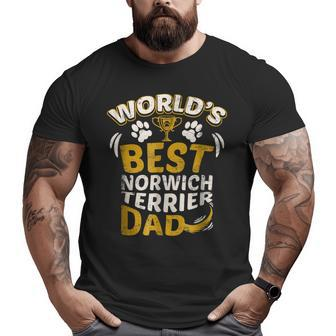 World's Best Norwich Terrier Dad Graphic Big and Tall Men T-shirt | Mazezy