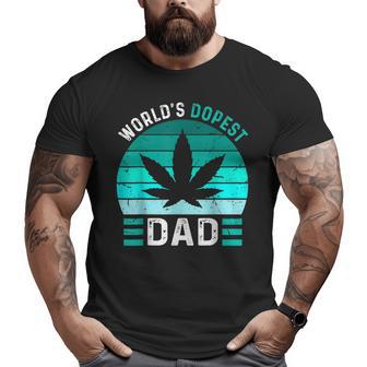 World's Dopest Dad Cannabis Marijuana Weed Fathers Day Big and Tall Men T-shirt | Mazezy