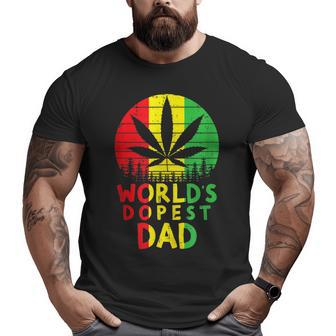 World's Dopest Dad Weed Cannabis Stoner Big and Tall Men T-shirt | Mazezy