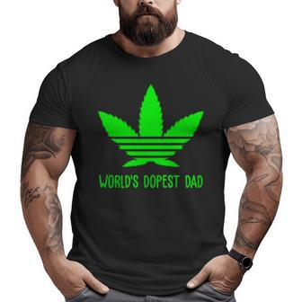 Worlds Dopest Dad Smoke Weed Big and Tall Men T-shirt | Mazezy