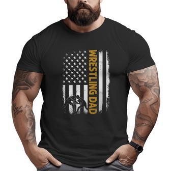 Wrestling Dadamerican Flag Fathers Day Big and Tall Men T-shirt | Mazezy