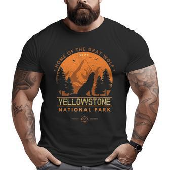 Yellowstone Home Of Gray Wolf Wildlife Big and Tall Men T-shirt | Mazezy CA