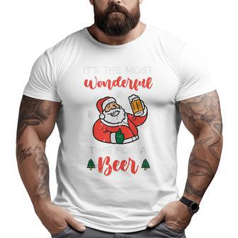 Christmas Most Wonderful Time For Santa Xmas Dad Men Big and Tall Men T-shirt | Mazezy