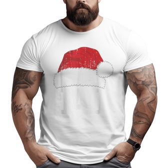 Dad With Santa Claus Hat Matching Family Christmas Pajama Big and Tall Men T-shirt | Mazezy