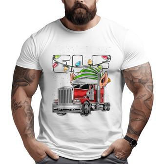 Trucker Elf Truck Driver Big Rig Christmas Big and Tall Men T-shirt | Mazezy CA