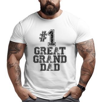 1 Great Granddad Number One Sports Father's Day Big and Tall Men T-shirt | Mazezy