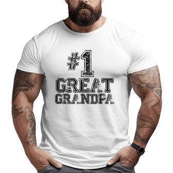 1 Great Grandpa Number One Sports Father's Day Big and Tall Men T-shirt | Mazezy AU