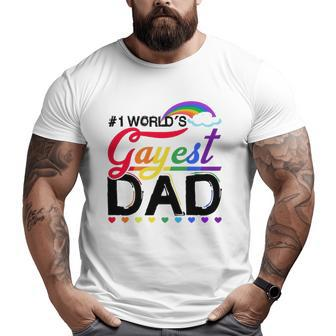 1 World's Gayest Dad Lgbt Pride Month Rainbow Big and Tall Men T-shirt | Mazezy