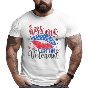4Th Of July 2023 Kiss Me I-Am An Veteran Patriotic American Big and Tall Men T-shirt | Mazezy UK