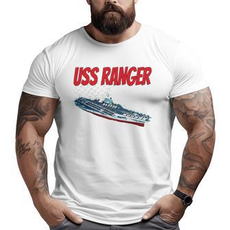 Aircraft Carrier Uss Ranger Cv-61 For Grandpa Dad Son Big and Tall Men T-shirt | Mazezy