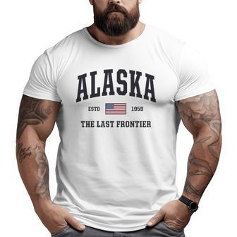 Alaska American Flag Veteran Military Usa Big and Tall Men T-shirt | Mazezy