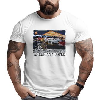 American Muscle Classic Hotrod Car Truck Drive In Cruise Graphic Big and Tall Men T-shirt | Mazezy