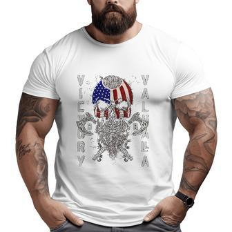 American Viking Victory Skull Flag Big and Tall Men T-shirt | Mazezy