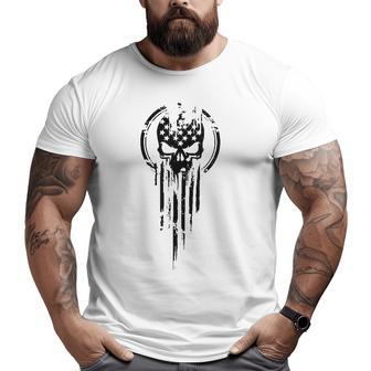 American Warrior Flag Skull Big and Tall Men T-shirt | Mazezy