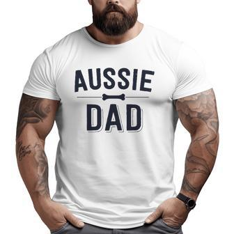 Aussie Dad Red Merle Australian Shepherd Farm Dog Father Big and Tall Men T-shirt | Mazezy
