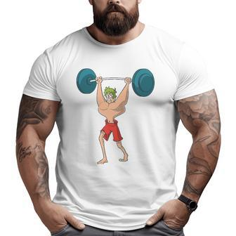 Barbell Weight Lifting Workout Big and Tall Men T-shirt | Mazezy