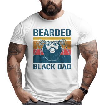 Bearded Dope Dad Vintage African American Father's Day Big and Tall Men T-shirt | Mazezy