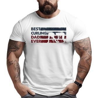 Best Dad Ever Father Vintage Curling Big and Tall Men T-shirt | Mazezy