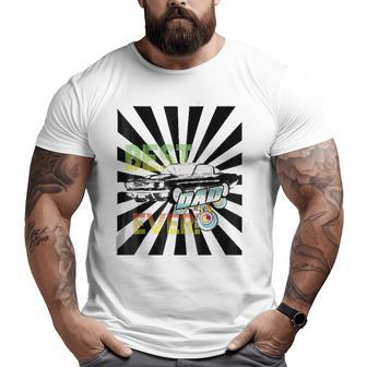 Best Dad Ever Muscle Car Retro Old School Father's Big and Tall Men T-shirt | Mazezy