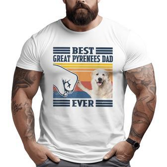 Best Great Pyrenees Dad Ever Vintage Father Day Big and Tall Men T-shirt | Mazezy