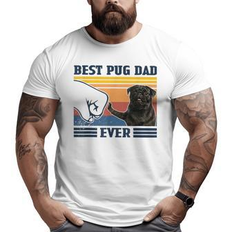 Best Pug Dad Ever Black Version Vintage Father Day Big and Tall Men T-shirt | Mazezy UK