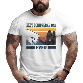 Best Schipperke Dad Ever Vintage Father Day Christmas Big and Tall Men T-shirt | Mazezy UK