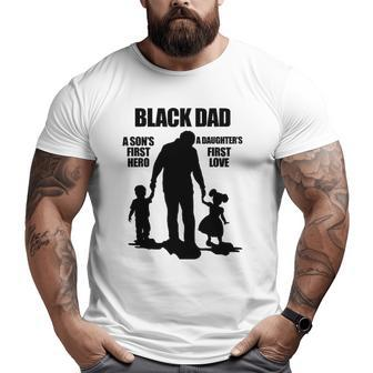 Black African American Father's Day Afrocentric Dad Big and Tall Men T-shirt | Mazezy