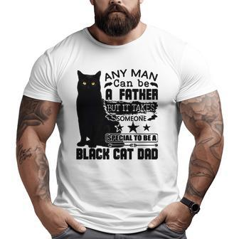 Black Cat Dad Man Father Classic Big and Tall Men T-shirt | Mazezy