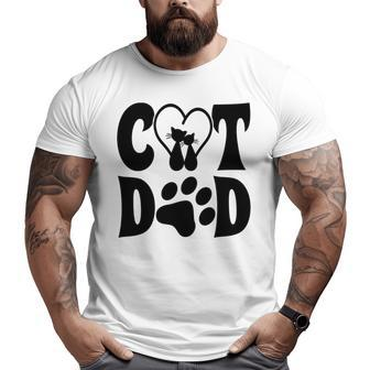 Cat Dad Heart Personalized Cat Dad Big and Tall Men T-shirt | Mazezy