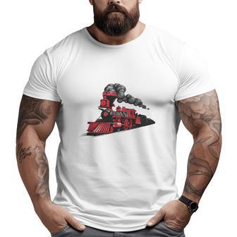 Cool Train For Dad Papa Railroad Public Transportation Big and Tall Men T-shirt | Mazezy