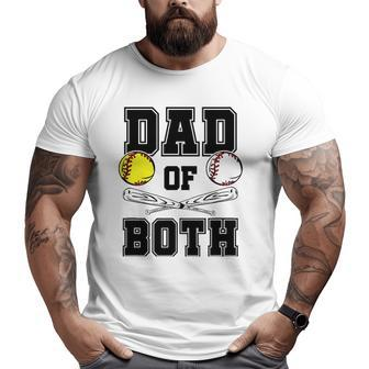 Dad Of Both Dad Of Ballers Baseball Softball Big and Tall Men T-shirt | Mazezy