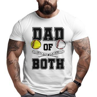 Dad Of Both Dad Of Ballers T Baseball Softball Big and Tall Men T-shirt | Mazezy