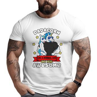 Dadacorn Father Unicorn Kid Daddy Muscles Papa Sunglasses Big and Tall Men T-shirt | Mazezy