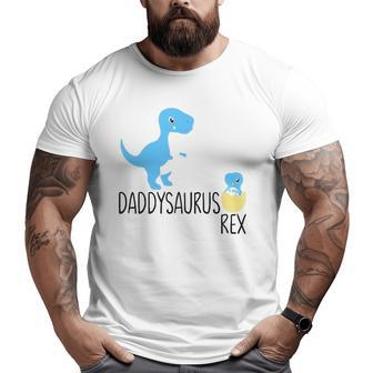 Daddysaurus Rex Dinosaur Babysaurus Dino Daddy Baby Big and Tall Men T-shirt | Mazezy