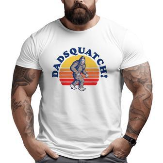 Dadsquatch Bigfoot Sasquatch Dad 80S Sunset Retro Big and Tall Men T-shirt | Mazezy
